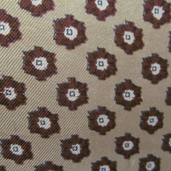 Vintage Scarf Unbranded Scroll Floral Browns & Champagne Gold Unused So Pretty - Picture 5 of 8